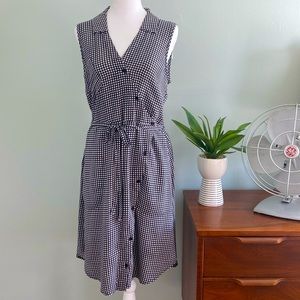 Anthropologie 11-1 Thylo Sleeveless Black and White Gingham Shirt Dress …